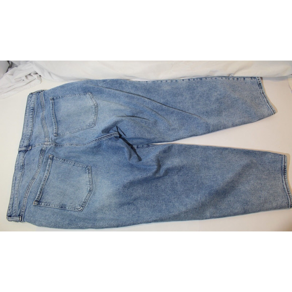 Old Navy O.G. Straight Leg High Rise Lite Wash Blue Jeans Size:20 Distressed - Picture 11 of 16